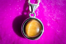 tigereye pendant with cremation ash