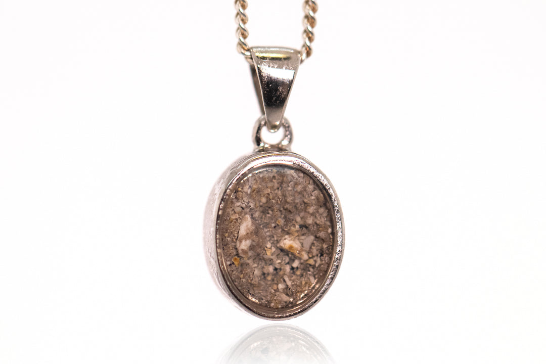 Back view of the Bamboo Coral Pendant wih Ash. Necklace for Ash, Cremation Jewelry, Remembrance Jewelry