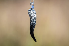 italian horn pendants with cremation ash