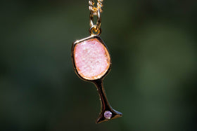 wine charm with cremation ash