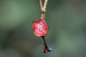 wine charm with cremation ash