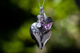 cremation necklace keepsake heart pendant for cremation ash from pets and people