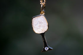 wine charm with cremation ash