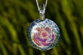Dichroic Ghost Flower Necklace For Ashes