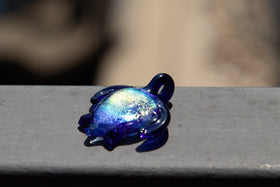 dichroic turtle with cremation ash