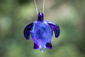 dichroic turtle with cremation ash