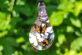 double butterfly with cremation ash