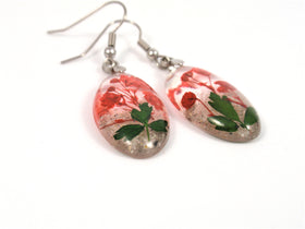 Red Baby's Breath Earrings with Cremains