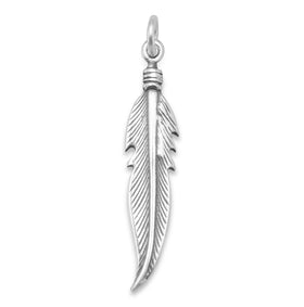 silver feather charm