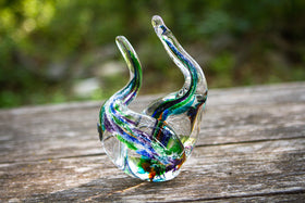glass flame with cremation ash