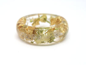 Yellow Flower Ring with Cremains