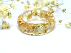 Yellow Flower Ring with Cremains