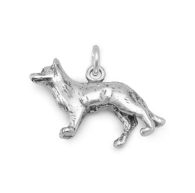 Sterling Silver German Shephard Charm