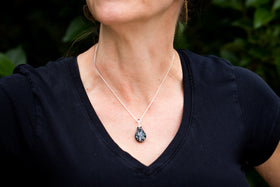 ghost drop cremation jewelry with ash