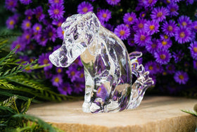 Glass Dog Sculpture with Cremains