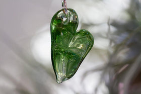 Glass Heart Pendant with Cremations Ashes