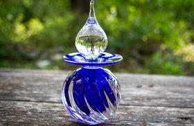 glass urn with ash