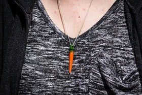 Glass Carrot Pendant with Cremation Ash