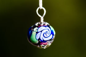Glass Flower Pendant with Infused Cremains