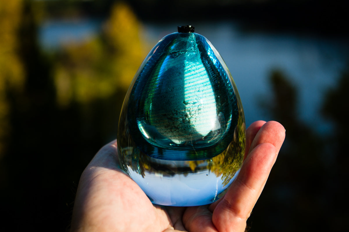 Glass Keepsake Urn for Cremation Ashes of People or Pets Ashes in Glass