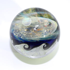 Wave Galaxy Glass Marble with Infused Cremation Ash