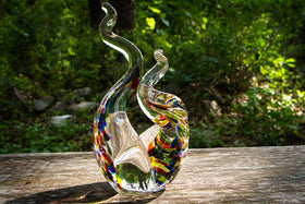 glass flame with cremation ash