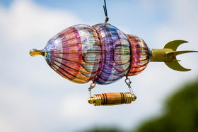 Handmade Steampunk Airship with Handcarved Wooden Keepsake Urn for Cremation Ash