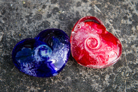 Heart Charms & Pendants with Infused Cremains