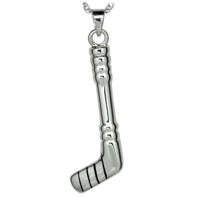 Silver Hockey Stick Keepsake Pendant Urn for Cremains