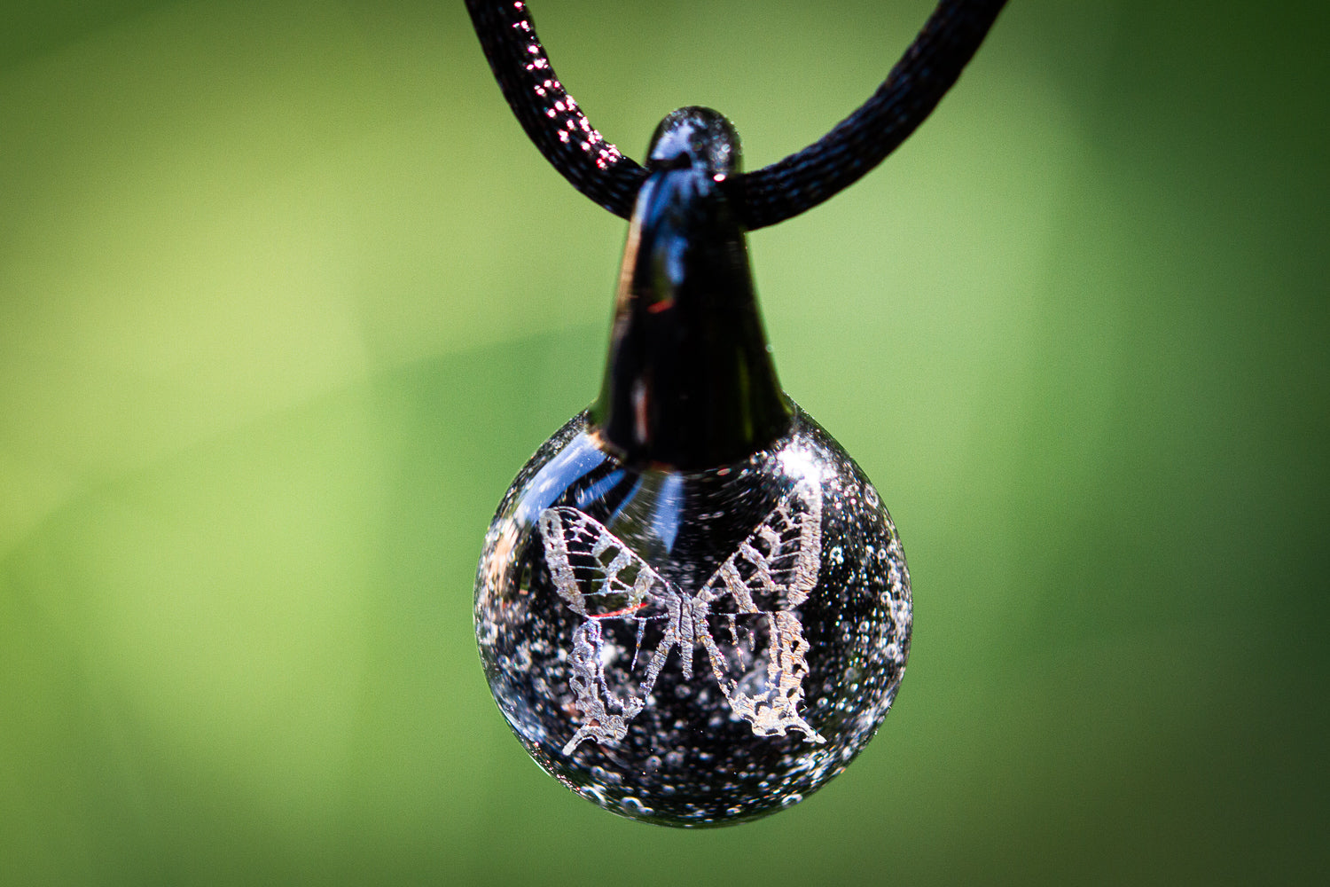 Cremation Jewelry Butterfly Hologram Pendant with Infused