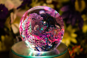 Illuminated Flower Explosion with Infused Cremation Ashes