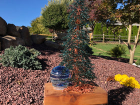 Spruce Tree of Life with Tranquil Swirl Orb with Cremains
