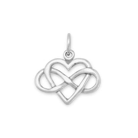 Infinity Heart Silver Charm