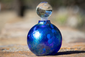 two blue keepsake urn