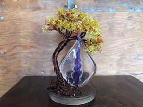 Wire Wrapped Flame Tree with Cremains