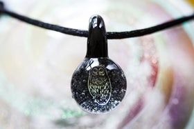 Owl Hologram Pendant with Infused Cremation Ash