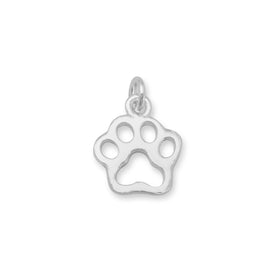 Sterling Silver Cutout Paw Print Charm