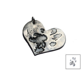 Silver Nose Print and Pawprint Pendant