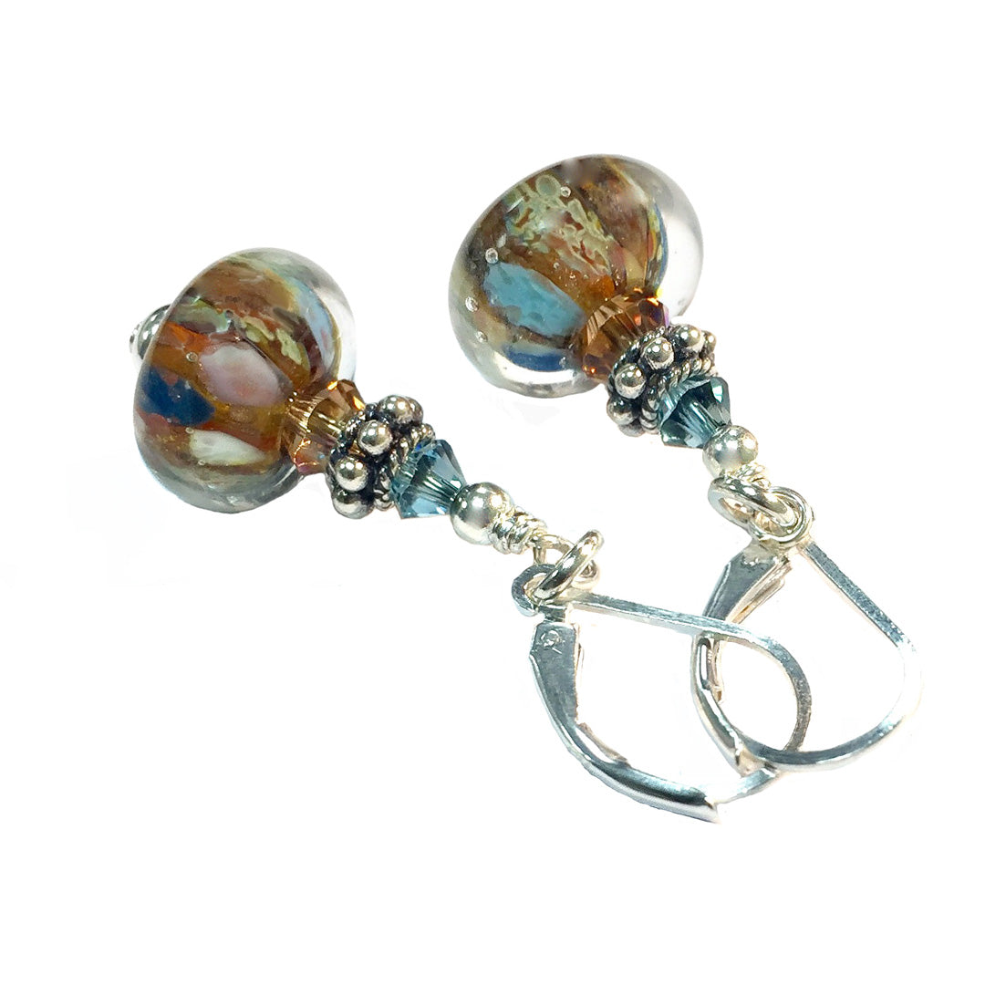 earrings with cremation ash by Michele Leverback Silver