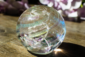rainbow dichoric orb with cremains