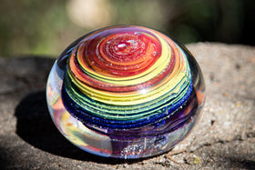 rainbow paperweight for cremation ash