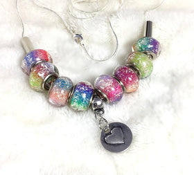 Rainbow's Bridge Necklace with 8 Infused Beads