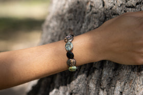 Rhodonite Jasper and Onyx Healing Bracelet