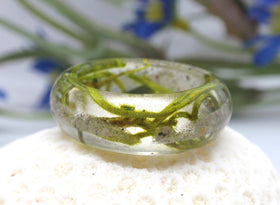 Moss Ring with Cremation Ash