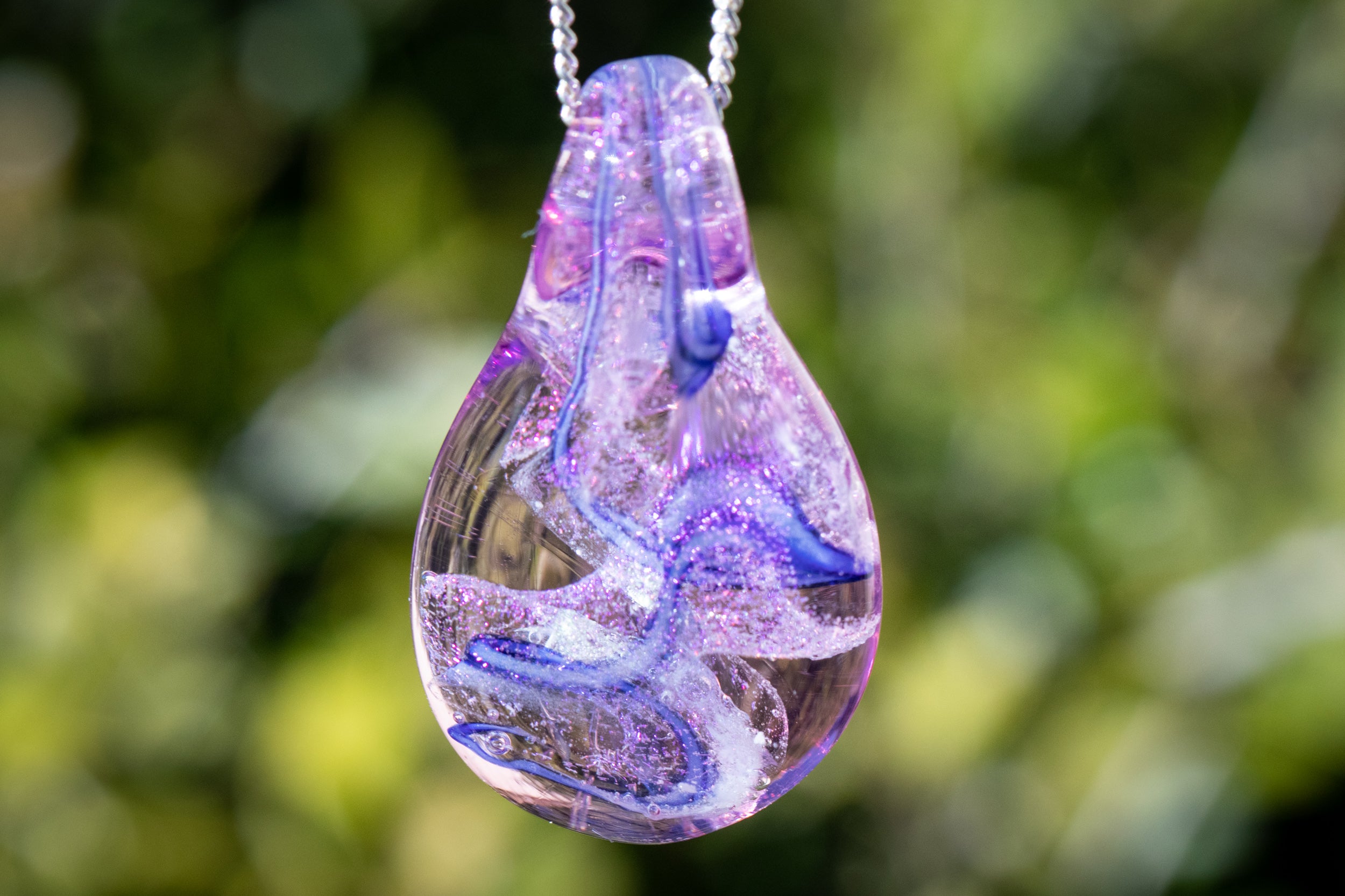 Dichroic glass cremation jewelry on sale