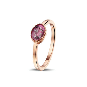 Thin Gold Ring with Cremation Ash