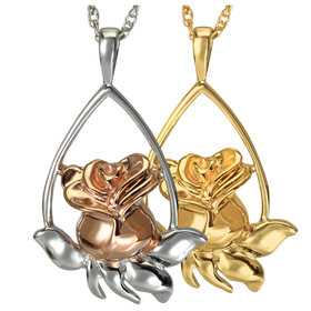 Rose Teardrop Keepsake Pendant for Cremains