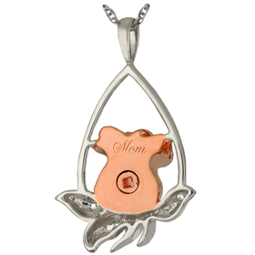 Rose Teardrop Keepsake Pendant for Cremains
