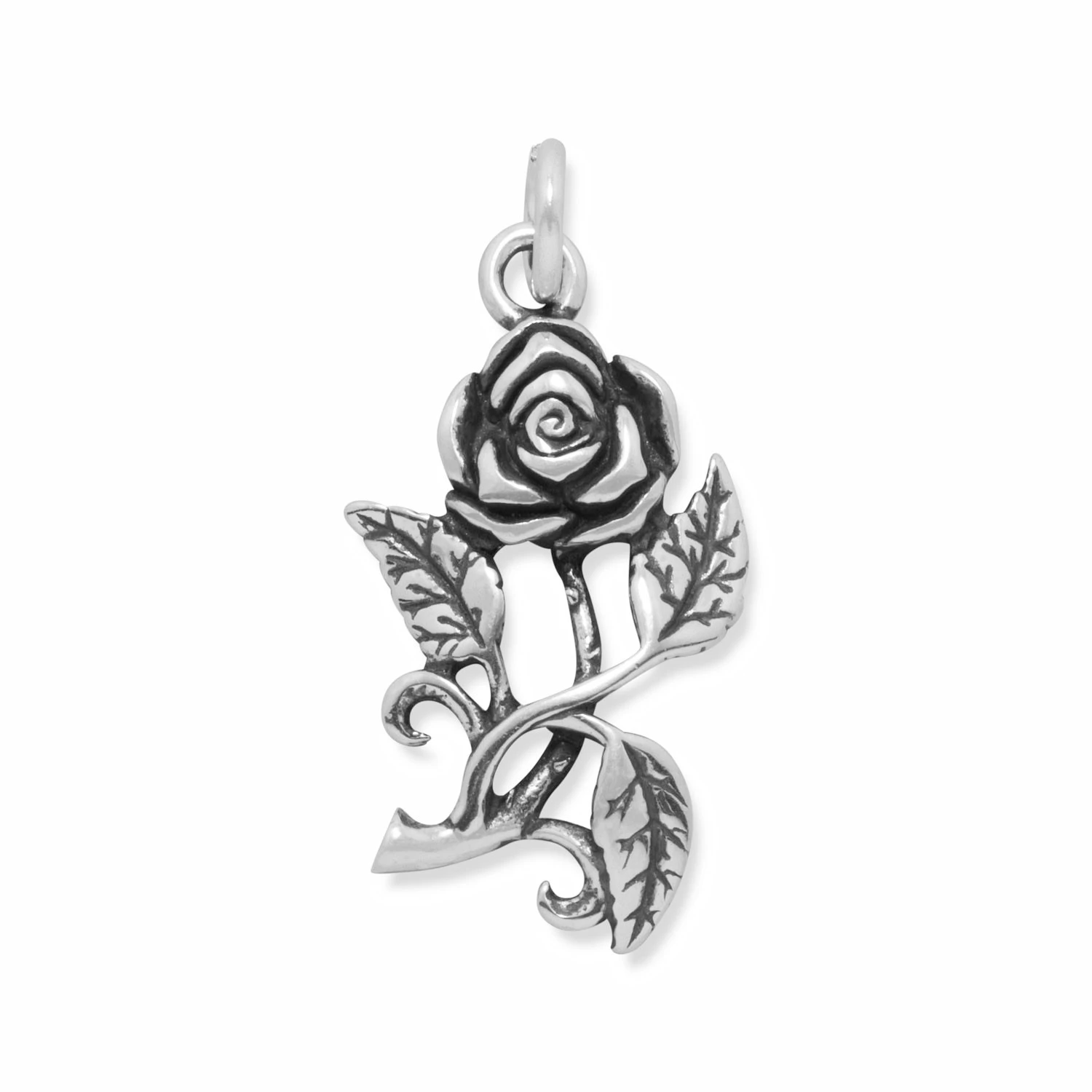 Sterling silver rose charm on sale
