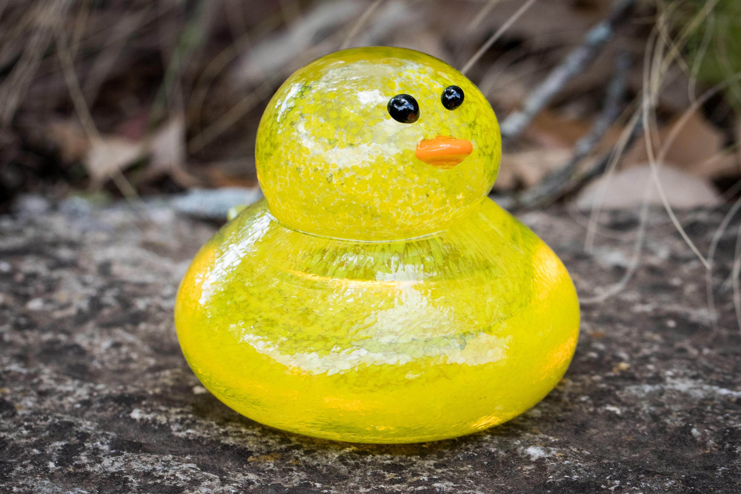 Glass Rubber Ducky with Ashes - Memorial Glass & Jewelry